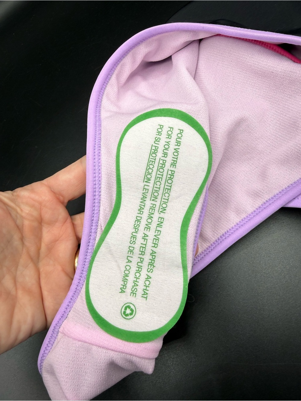 Juniors Ninety Nine High-Waist Black Bikini Bottom Pink & Purple Trim Small 3/5 - Picture 7 of 9